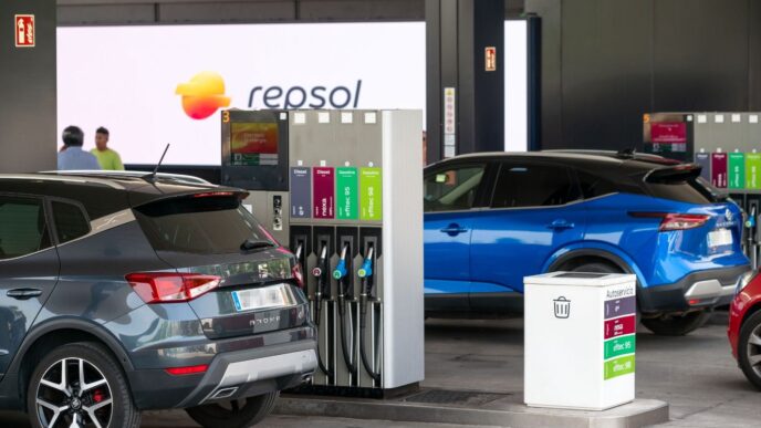 Sponsors/branding.

Vehículos en gasolinera Repsol en España. Alianza InPost y AliExpress para entregas. Movilidad sostenible y combustibles.