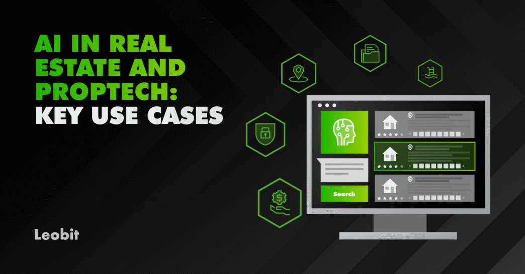 Gráfico de Leobit sobre IA en el sector inmobiliario y Proptech. Casos de uso clave. Inmobiliare Summits, real estate, LATAM.