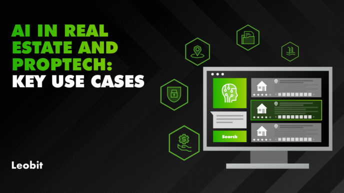 Gráfico de Leobit sobre IA en el sector inmobiliario y Proptech. Casos de uso clave. Inmobiliare Summits, real estate, LATAM.