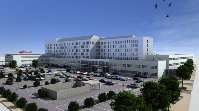 venue/architecture
Hospital renovado en Jalisco, México. Arquitectura moderna con helipuerto. Inversión en real estate para la ciudad.