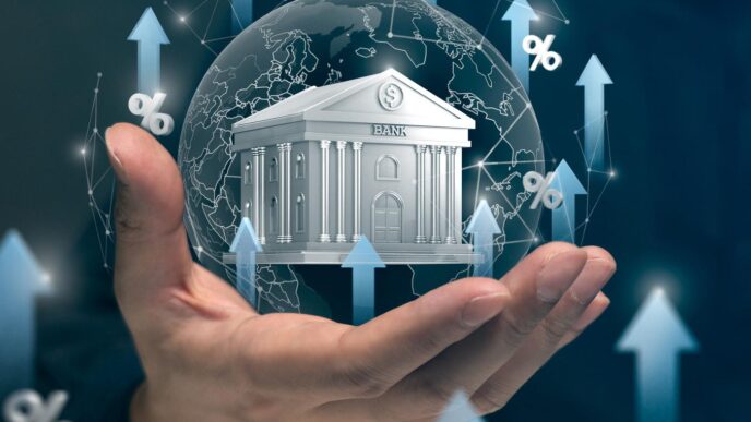 sponsors/branding
Mano sostiene banco con flechas ascendentes y porcentajes. Imagen de Inmobiliare Summits, conferencia de real estate en México, LATAM.