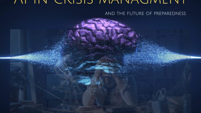 Imagen sobre la crisis de la Inteligencia Artificial. Representación de cerebro digital afectado, simbolizando problemas en la IA actual.