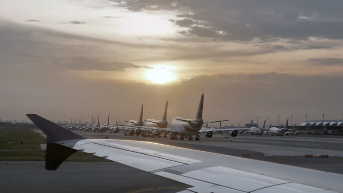 venue/architecture
Amanecer en aeropuerto de LATAM, aviones en pista. Impacto del sector turismo en el real estate. Inmobiliare Summits.