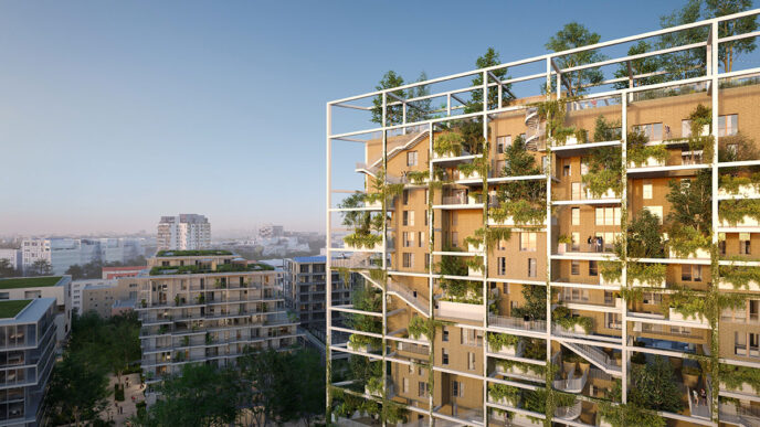 Venue/architecture.
La Serre, rascacielos ecológico en Francia. Diseño arquitectónico innovador con vegetación. Inmobiliare Summits destaca proyectos real estate LATAM.