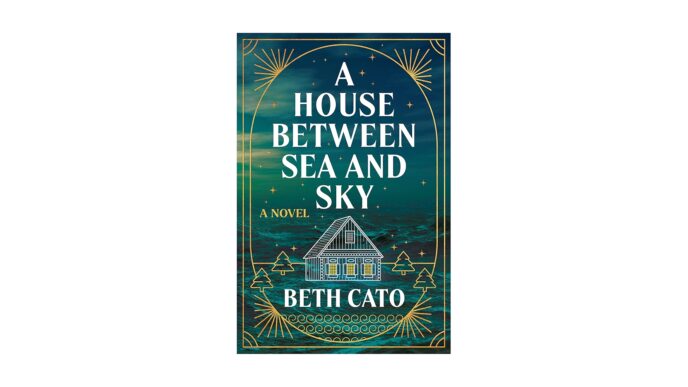 Portada del libro "A House Between Sea and Sky" de Beth Cato: novela de bienes raíces con una casa entre el mar y el cielo, ideal para leer.