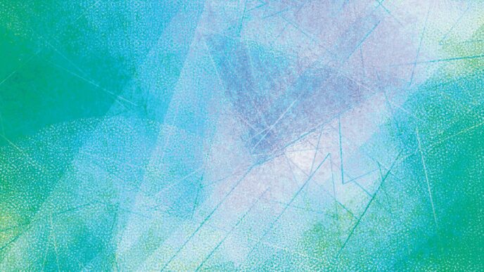 Fondo abstracto en tonos aqua y verde, representando el crecimiento del 67% en ventas de Chedraui en 2021. Diseño moderno con líneas y texturas.