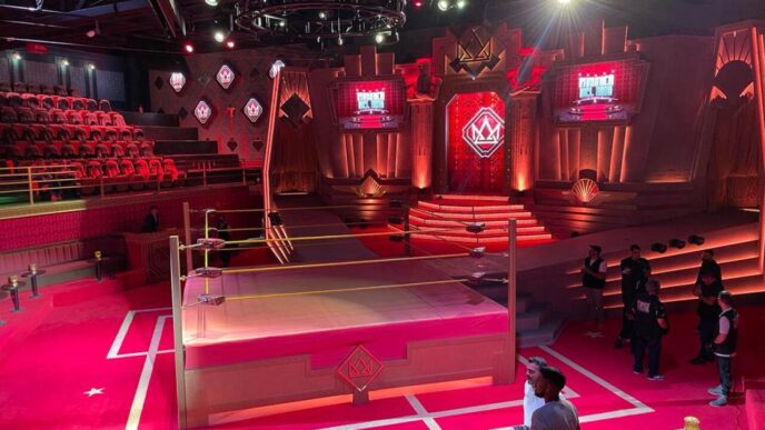 Venue/Architecture.
Escenario de lucha libre en FUNO, nuevo centro de entretenimiento en México. Diseño arquitectónico único para Inmobiliare Summits.