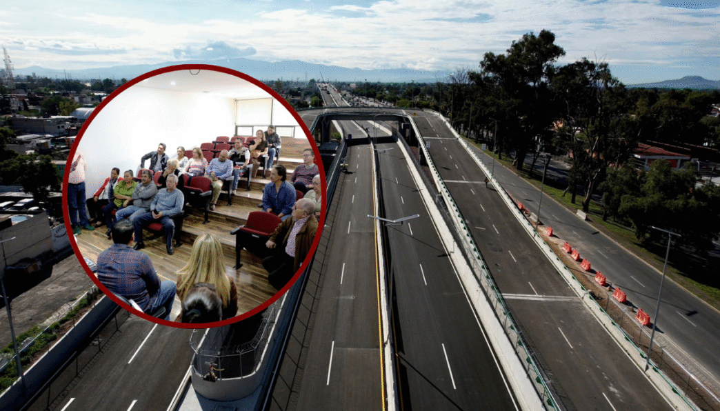 Venue/architecture.

Central de Abasto Tecámac: Imagen aérea de la nueva vialidad con asistentes a Inmobiliare Summits México, evento de real estate LATAM.