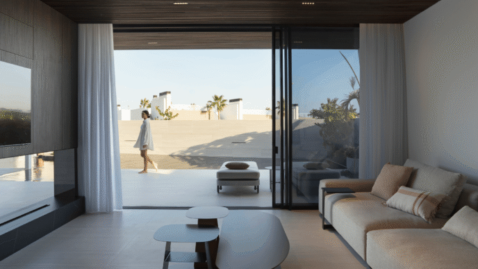 Venue/architecture.

Interiorismo de vivienda de lujo en España, diseño minimalista con vista al exterior. Inmobiliare Summits reconoce la innovación en real estate.