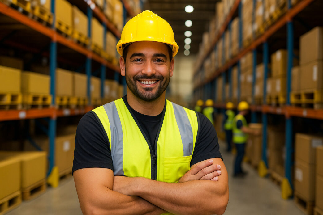 speakers/headshot
Un trabajador sonríe en un almacén lleno de cajas. Mercado Libre busca generar empleos en LATAM.