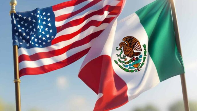 city/destination
Banderas de EE. UU. y México ondeando. Inmobiliare Summits promueve inversión inmobiliaria LATAM entre México y EE. UU. Conferencia anual.