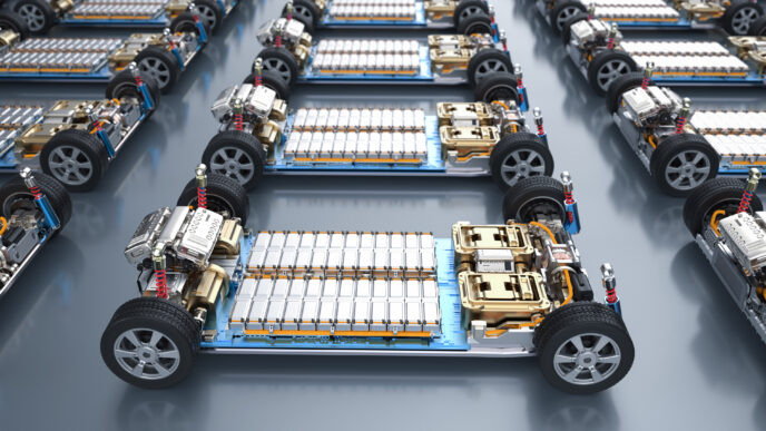 Ilustración de chasis de vehículos eléctricos, mostrando la transformación del real estate en Filipinas hacia la movilidad eléctrica sostenible.