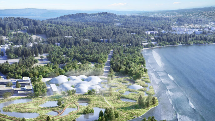 Venue/architecture.

Vista aérea del Museo de la Memoria Marítima, un diseño premiado en Inmobiliare Summits, conferencia de real estate en LATAM.