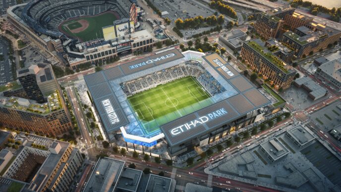 venue/architecture
Nueva sede del New York City FC, Etihad Park. Estadio de fútbol en Nueva York. Inmobiliare Summits analiza el futuro del real estate.