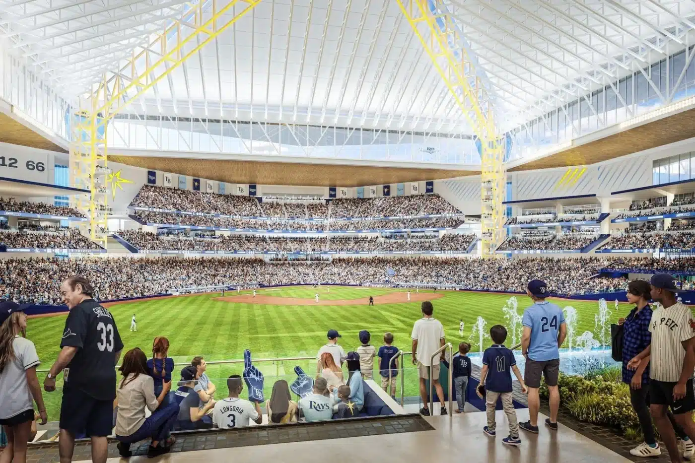 Nuevo estadio de Tampa Bay Rays. Diseño arquitectónico del estadio, un posible venue para Inmobiliare Summits, real estate conference.