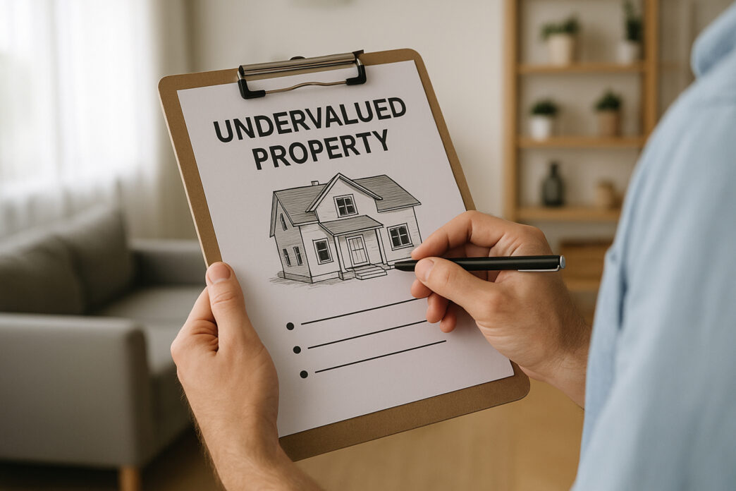 Real estate.

Persona anota en portapapeles Propiedad infravalorada con dibujo de casa. Oportunidades de inversión en bienes raíces.