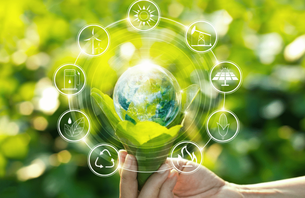 sponsors/branding

Mano sostiene el planeta con iconos de energía renovable. Desarrollo urbano sostenible en Inmobiliare Summits, México.