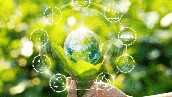 sponsors/branding

Mano sostiene el planeta con iconos de energía renovable. Desarrollo urbano sostenible en Inmobiliare Summits, México.