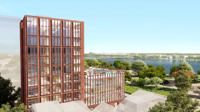 Venue/architecture.

Diseño arquitectónico del venue para Inmobiliare Summits. Edificio moderno con vista al lago. Conferencias de real estate en México y LATAM.