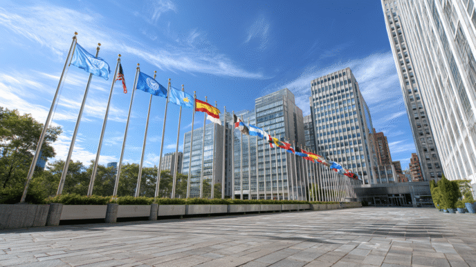 venue/architecture

Edificios y banderas de países en la ciudad sede del Inmobiliare Summits, un evento clave de real estate en LATAM.