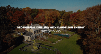 Perforación geotérmica de Dandelion Energy en Nueva York. Energía renovable para climatización. Solución ecológica e innovadora para tu hogar.