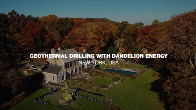 Perforación geotérmica de Dandelion Energy en Nueva York. Energía renovable para climatización. Solución ecológica e innovadora para tu hogar.