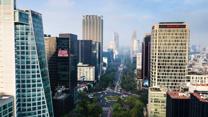 Ciudad/Destino
Vista aérea de la Ciudad de México, sede de Inmobiliare Summits. Arquitectura moderna y avenida arbolada. Encuentra oportunidades de real estate en LATAM.