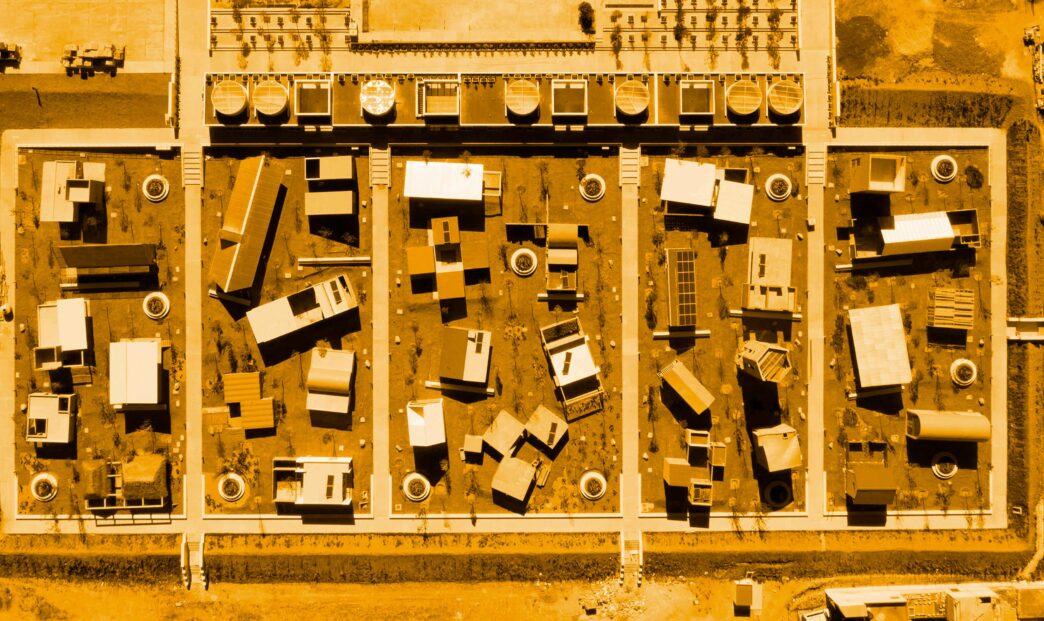 Vista aérea del futuro Museo de Arte de Barcelona en 2027. Diseño arquitectónico innovador para el sector **real estate** de la **city**.