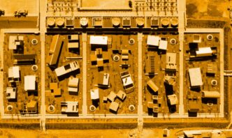 Vista aérea del futuro Museo de Arte de Barcelona en 2027. Diseño arquitectónico innovador para el sector **real estate** de la **city**.