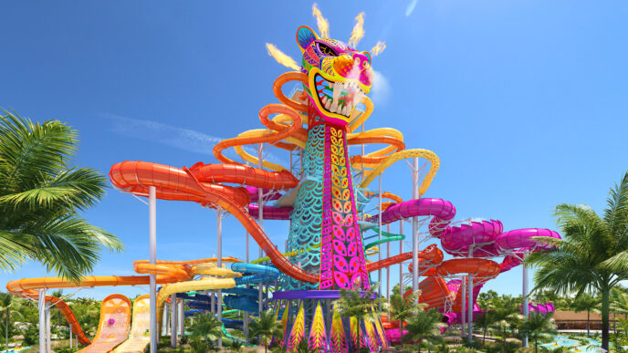 venue/architecture
Diseño de parque acuático en México, presentado en Inmobiliare Summits. Toboganes coloridos y arquitectura temática destacan en este proyecto de entretenimiento.