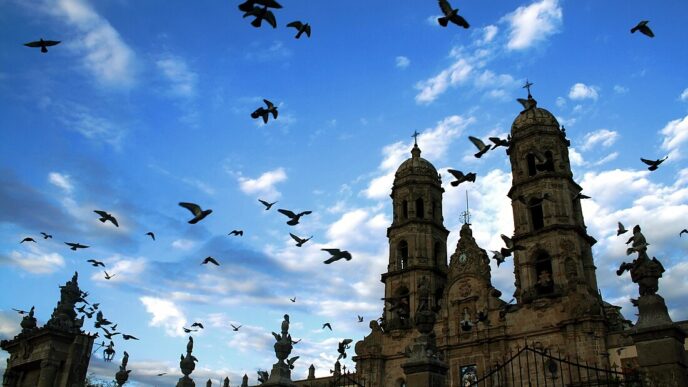 venue/architecture
Catedral de Guadalajara, un impresionante destino en México, con aves volando. Un lugar ideal para Inmobiliare Summits y conferencias de real estate.