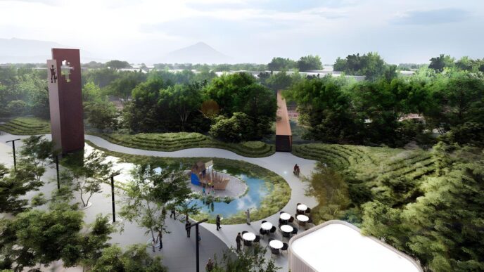 venue/architecture
Paisaje verde en Inmobiliare Summits, México. Diseño arquitectónico y naturaleza se unen en este espacio para eventos de real estate en LATAM.