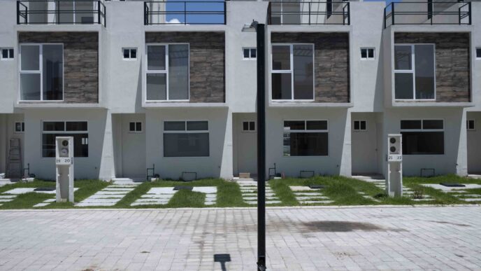 Venue/architecture
Filas de casas en México, parte de Inmobiliare Summits. Arquitectura moderna en un entorno urbano. Diseño inmobiliario para conferencia LATAM.