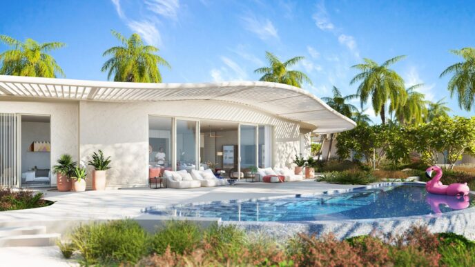 Venue/architecture.
Reserva Escondida, desarrollo residencial LEED en México y LATAM. Arquitectura moderna con piscina. Inmobiliare Summits presenta proyectos real estate.