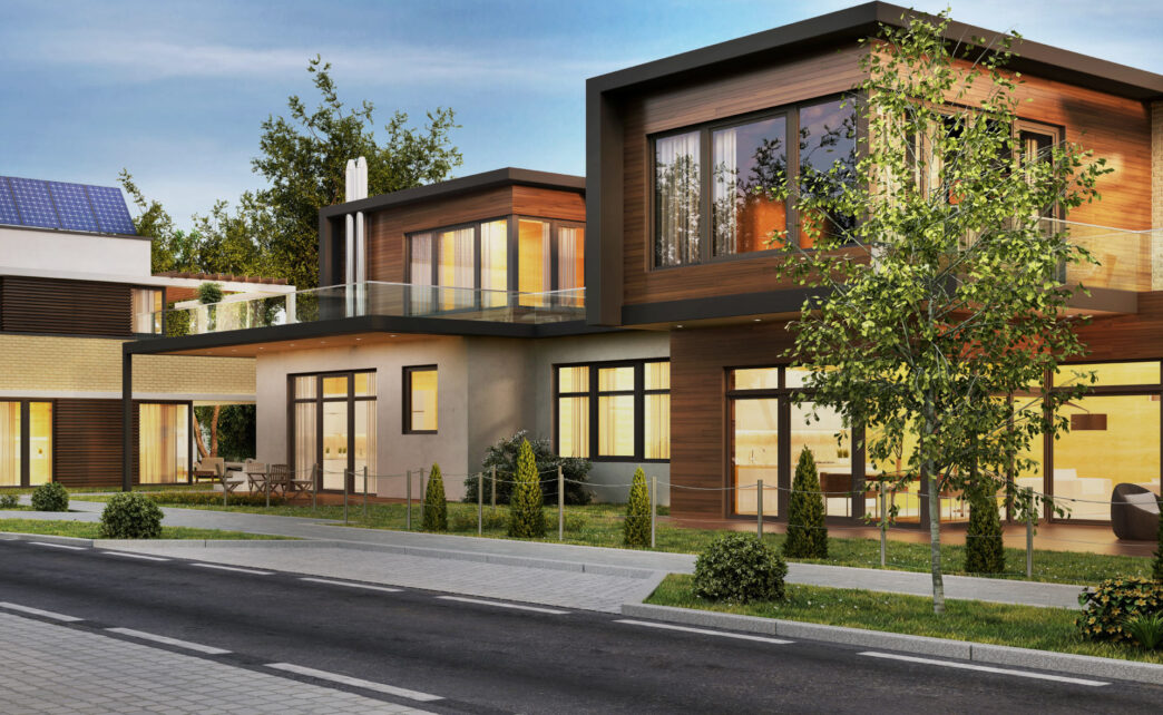 Venue/Architecture.

Diseño arquitectónico moderno de viviendas con paneles solares. Hipoteca Verde, nuevo crédito de vivienda de Santander. Inmobiliare Summits.