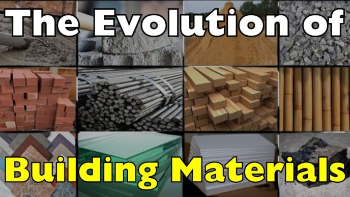 Muestra de materiales de construcción: cemento, ladrillos, acero, madera, vidrio y más. Revolución en la edificación y sus componentes clave.
