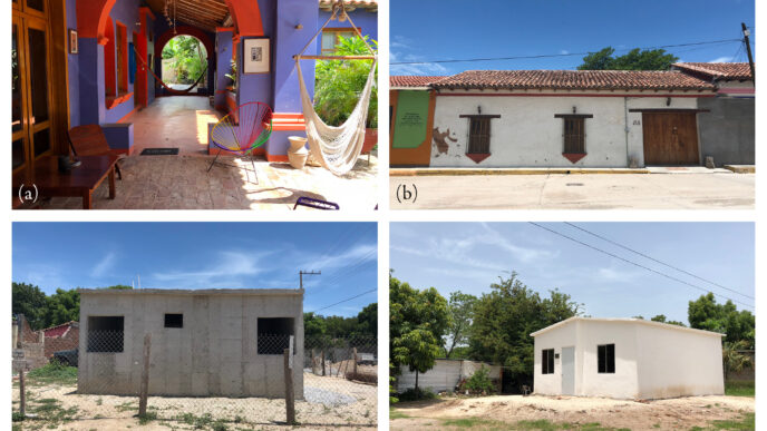 Venue/Architecture.

Cuatro imágenes muestran diferentes tipos de viviendas en México. Desde casas coloridas hasta construcciones básicas, reflejando el rezago habitacional. #InmobiliareSummits #RealEstate #México