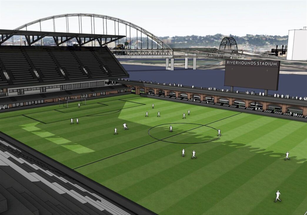 venue/architecture
River Plate anuncia polideportivo. Visualización del estadio Riverhounds. Diseño arquitectónico de inmueble deportivo en la ciudad.