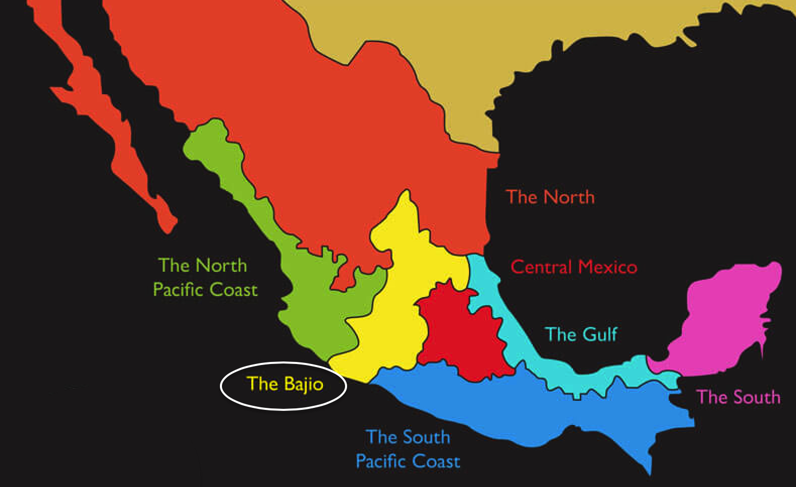 city/destination
Mapa de México mostrando las regiones. El Bajío resaltado. Inmobiliare Summits explora el mercado de bienes raíces en México y LATAM.