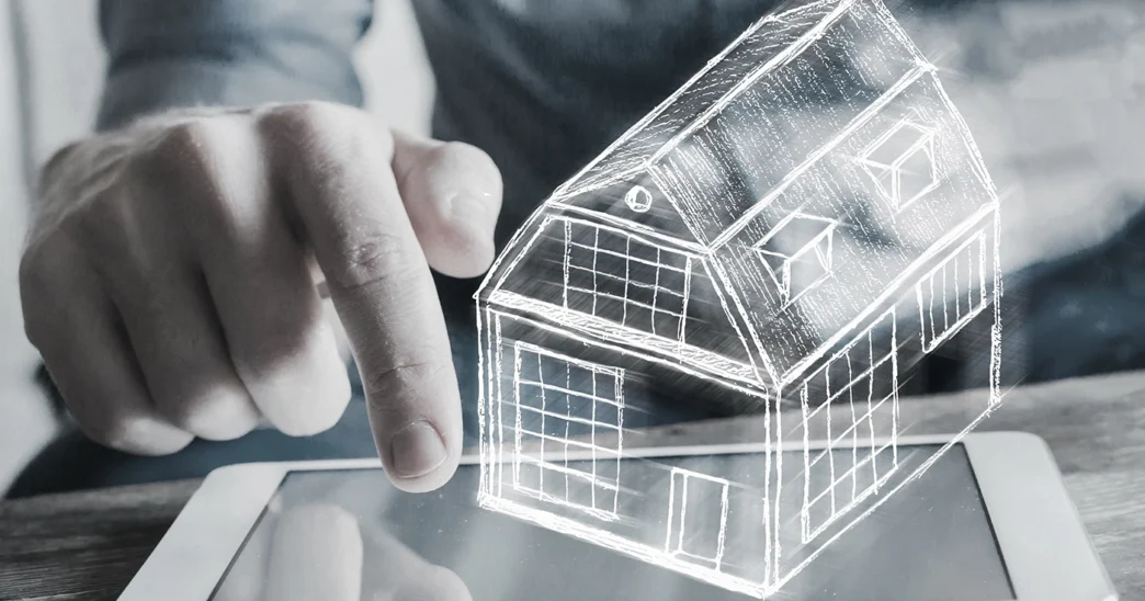 networking/expo
Mano interactuando con diseño digital de casa en tablet. Innovación inmobiliaria en Inmobiliare Summits LATAM. Real estate y tecnología.