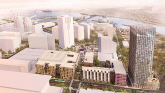 Venue/architecture.
Diseño arquitectónico de la ciudad sede de Inmobiliare Summits. Edificios modernos en un entorno urbano vibrante. Real estate en México y LATAM.