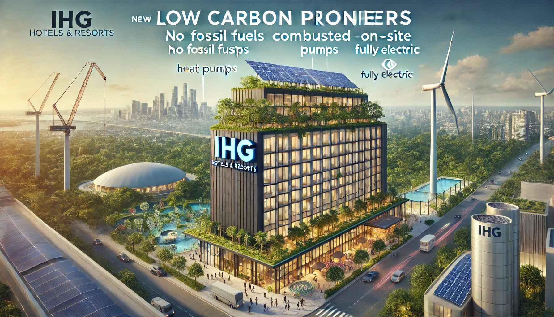 venue/architecture
Hotel IHG con diseño sostenible y tecnología solar. Arquitectura moderna en entorno urbano. Iniciativa de bajas emisiones. Real estate LATAM.