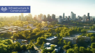 Ciudad como destino del Inmobiliare Summits, evento de real estate en LATAM. Arquitectura urbana con rascacielos y vegetación.