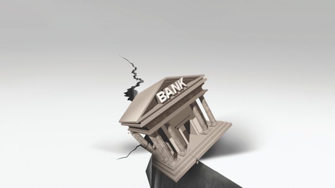 sponsors/branding

Ilustración de banco al borde del colapso. Refleja retos del sector *real estate* en *Mexico*. *Inmobiliare Summits* analiza el futuro.