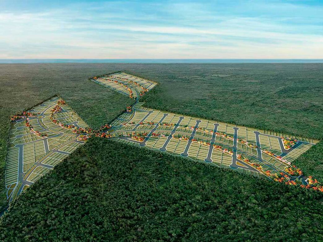 Venue/architecture.

Vista aérea de Sorenna, Grupo GEA, en Yucatán. Proyecto inmobiliario con lotes residenciales. Inmobiliare Summits destaca el auge del real estate en México.