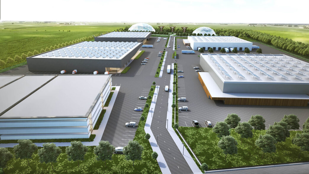 Venue/architecture.

Visualización del Synergy Industrial Park, un centro enfocado en el sector logístico y manufacturero. Inmobiliare Summits presenta este espacio en México.