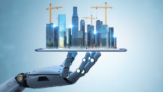 city/destination
Mano robótica sostiene ciudad futurista, concepto de innovación en real estate. Inmobiliare Summits, tecnología para construcción en México y LATAM.