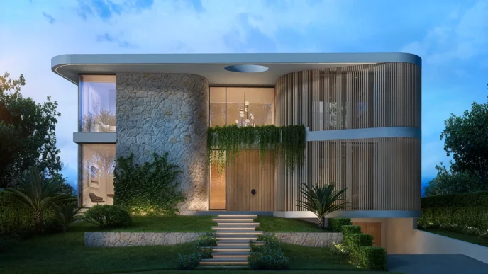 Venue/architecture

Diseño arquitectónico sustentable en Inmobiliare Summits. Fachada moderna con piedra y madera, jardinería integrada. Innovación en real estate LATAM.