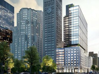 Teneo Holdings renueva contrato en 280 Park Avenue, NYC. Vista exterior del edificio con diseño moderno y clásico en la ciudad de Nueva York.