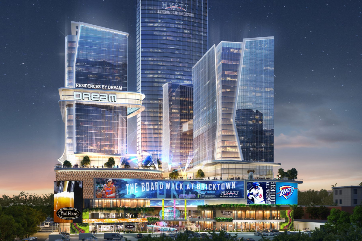 Venue/Architecture.

Diseño arquitectónico de The Boardwalk at Bricktown, un rascacielos en EE. UU. con residencias Dream y Hyatt. Inmobiliare Summits analiza proyectos de real estate.